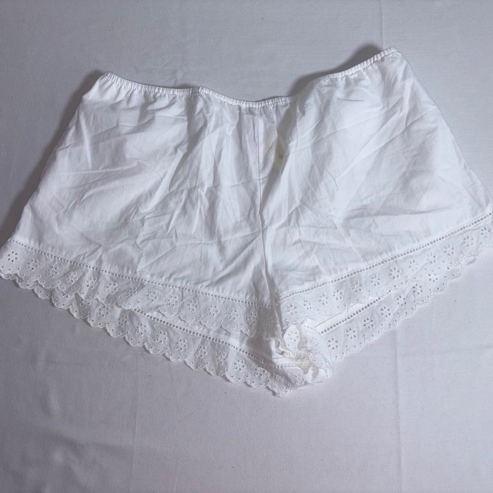 Auden Sleep Shorts XL White Eyelet Cotton Pajamas bottoms new
